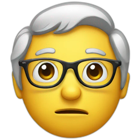 Thinking face with glasses emoji