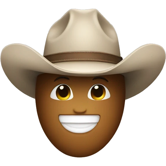 Cowboy hat kissing face emoji