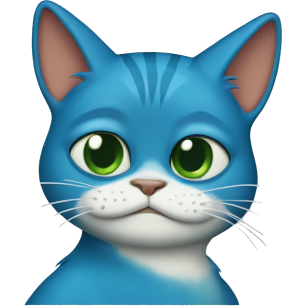 Pepe the frog as a blue cat  emoji