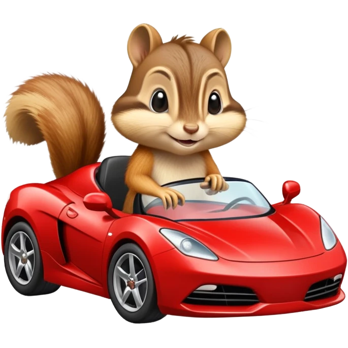 Chipmunk driving a sports car emoji