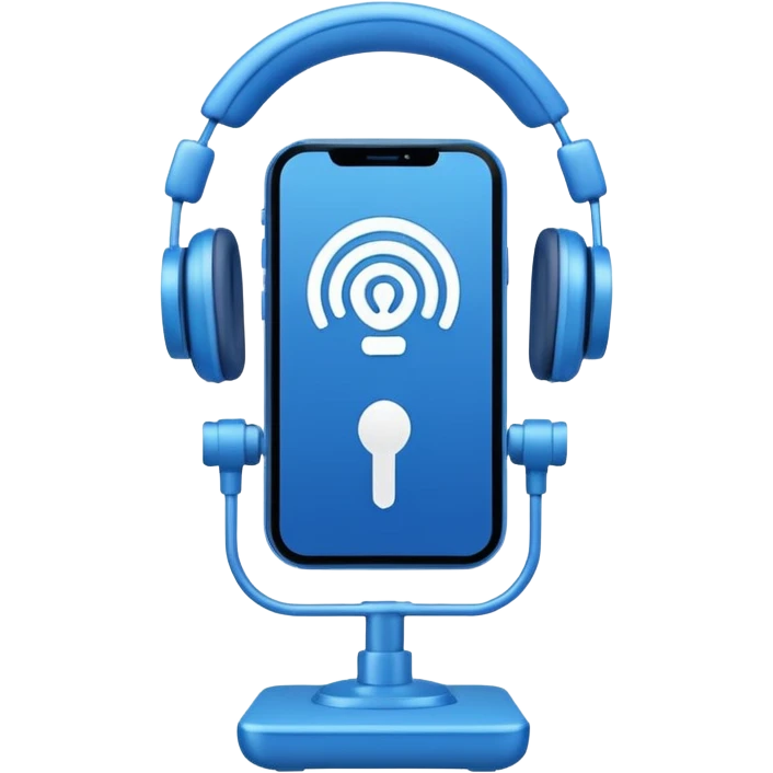 Podcast Broadcast Stream Blue Outline emoji