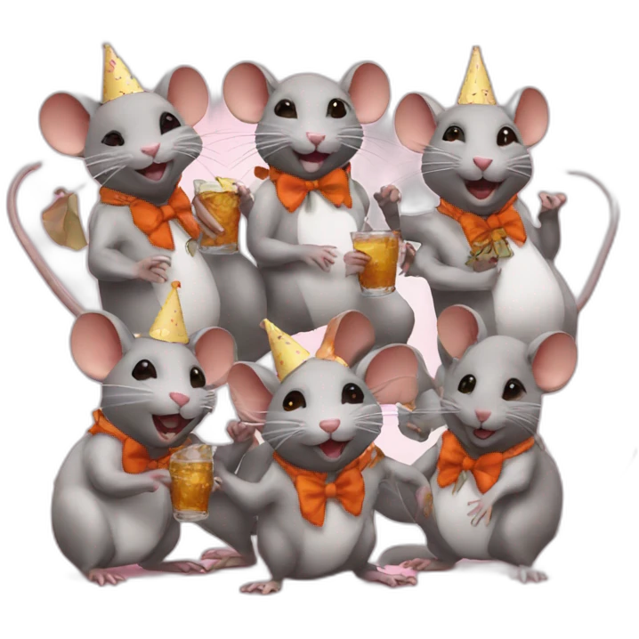 rats partying in costumes emoji