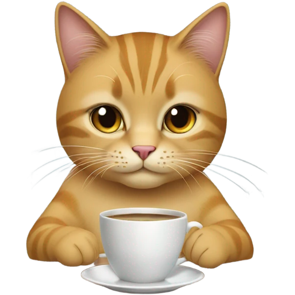 Cat drinking coffee emoji