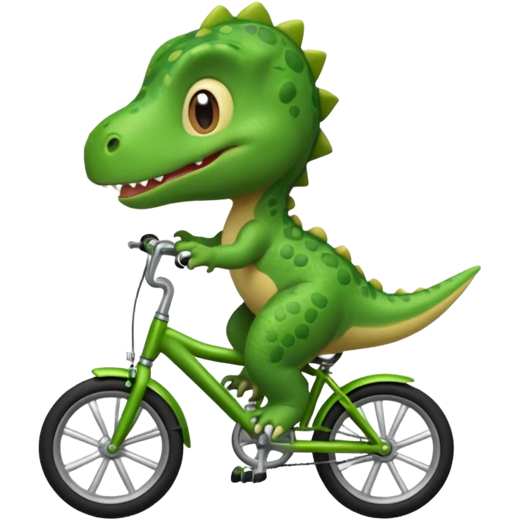 Baby dinosaur riding a bike  emoji