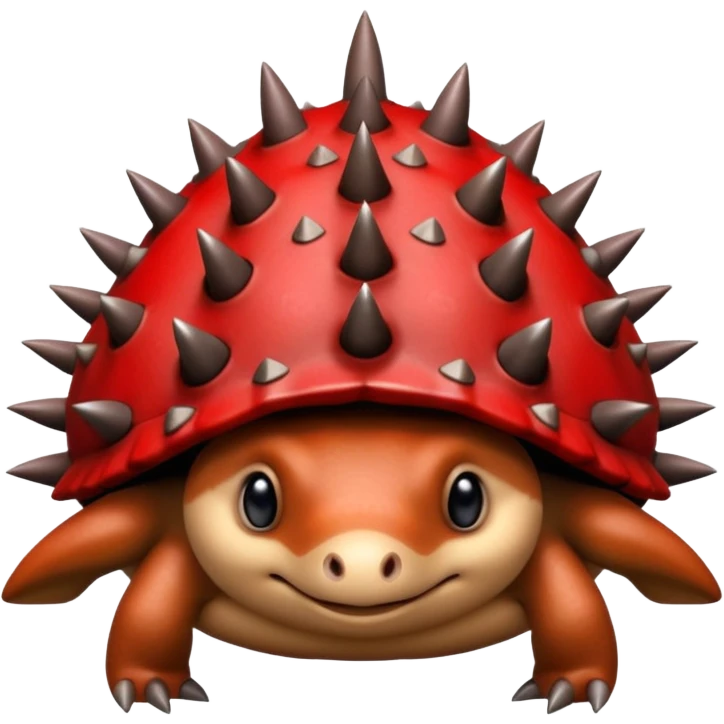 Red turtle with hedgehog spikes on its back emoji