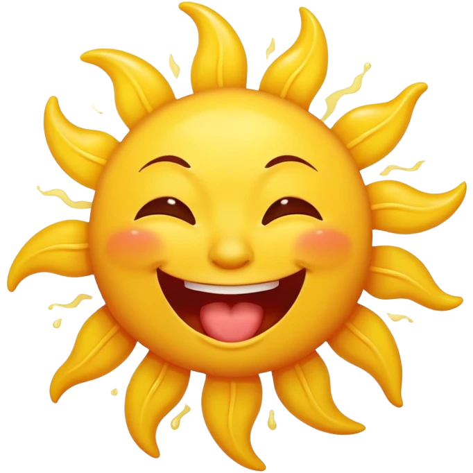 Smiling sun drooling with drool coming out of mouth emoji