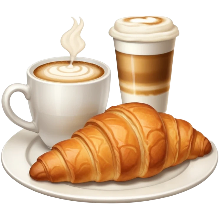 Croissant and capuccino breakfast emoji