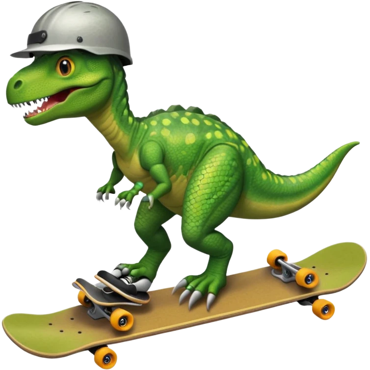 Dinosaur on a skateboard emoji