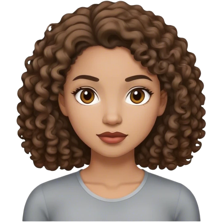 Bi-Racial white black 35 yr old girl with slight curls emoji