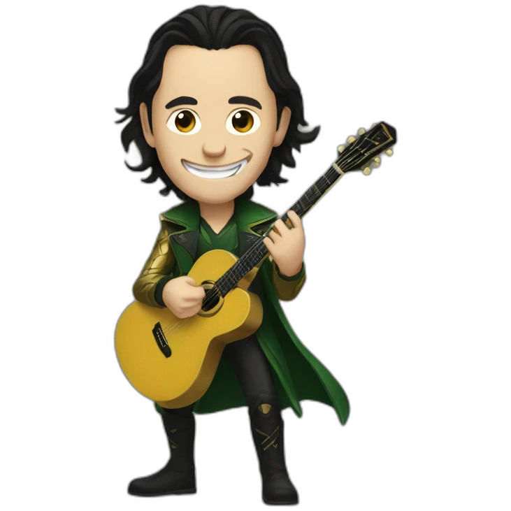 Loki playing a guitar emoji