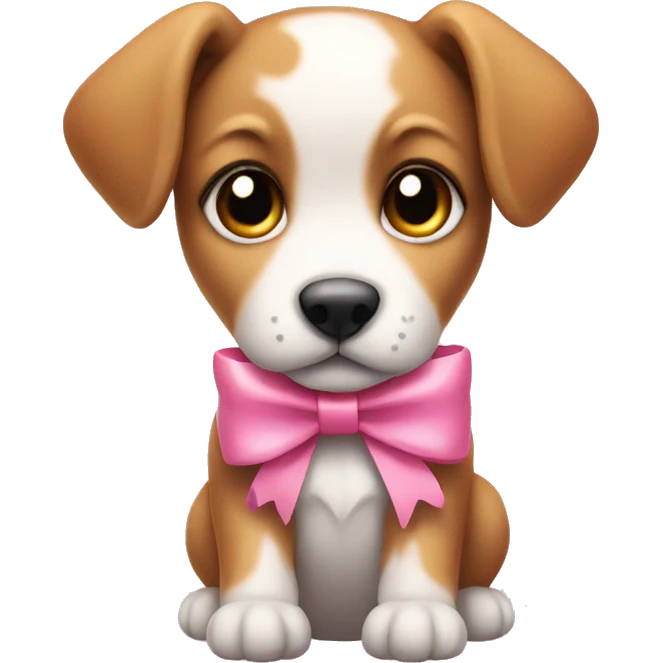 Puppy with a pink bow emoji