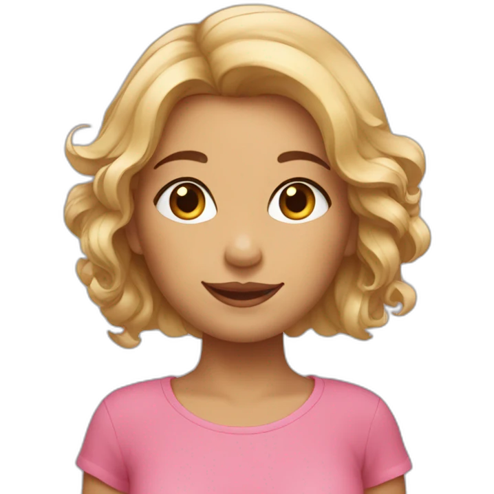 Filles avec des petits cheveux emoji