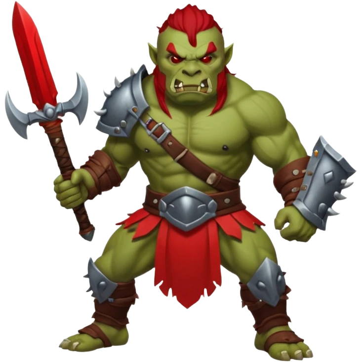 Orc guerrier rouge emoji