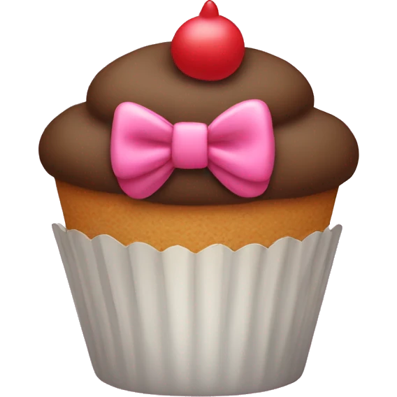 cupcake with a bow emoji