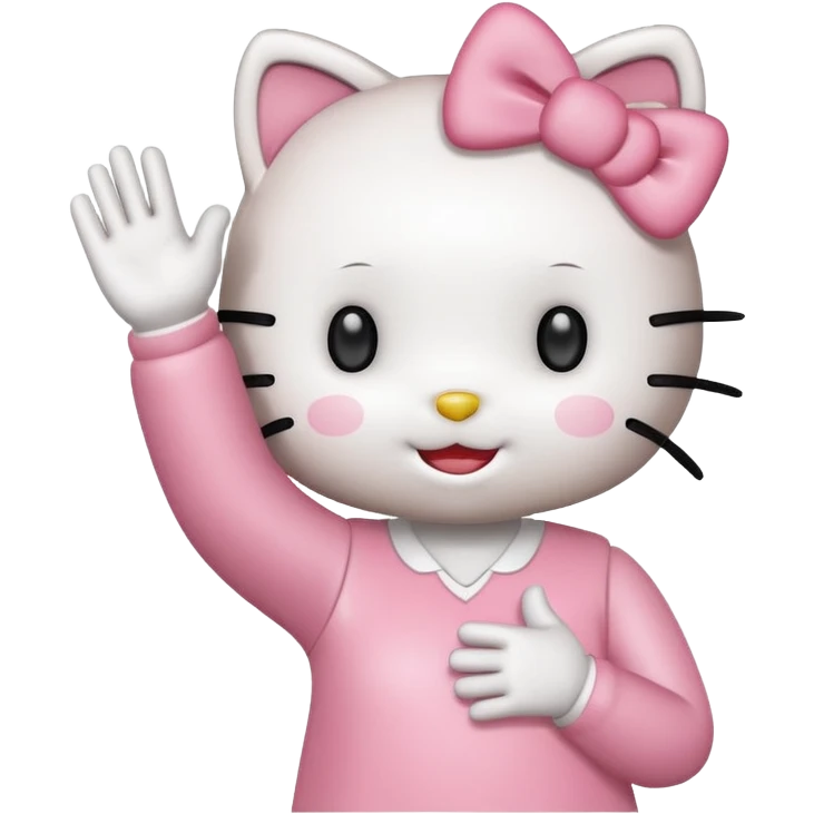 Hello Kitty saying hello emoji