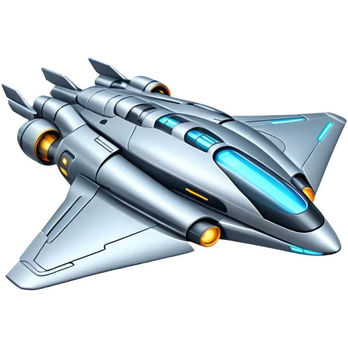 Sleek futuristic spaceship with glowing engines emoji