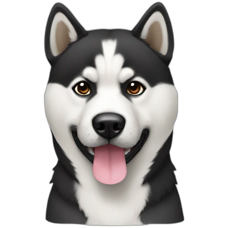 Black American Akita emoji