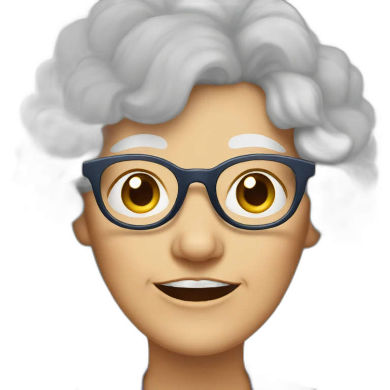 Old lady with curly white hair and glasses emoji