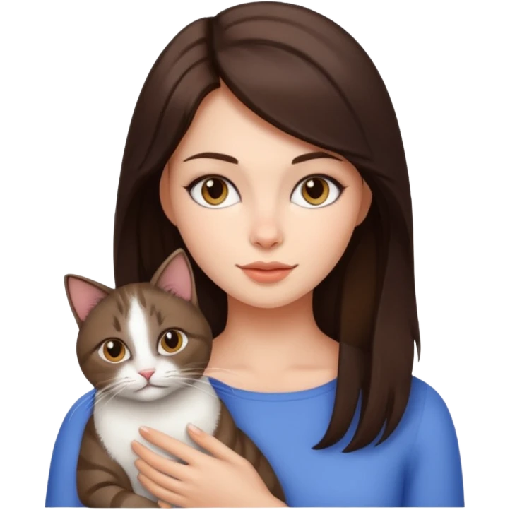 BEAUTIFUL BRUNETTE WOMAN CAT emoji