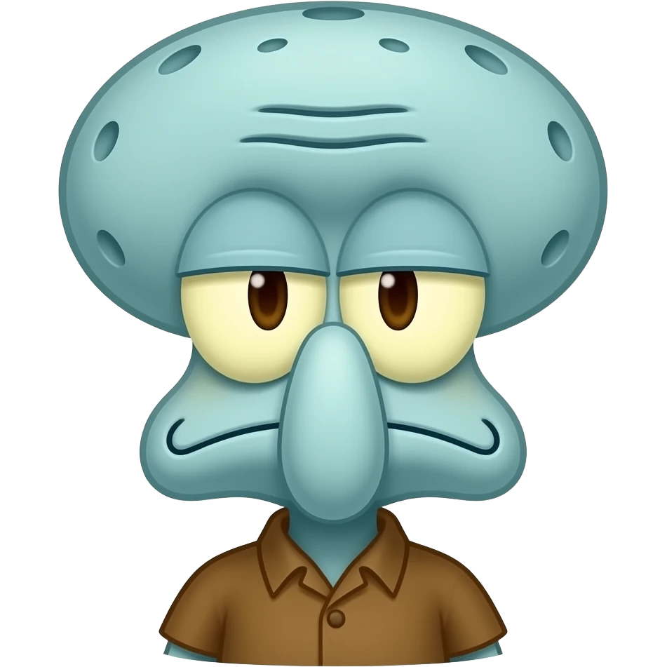 create a Squidward Tentacles emoji and remove Patrick Star and make his  head like in the cartoons emoji