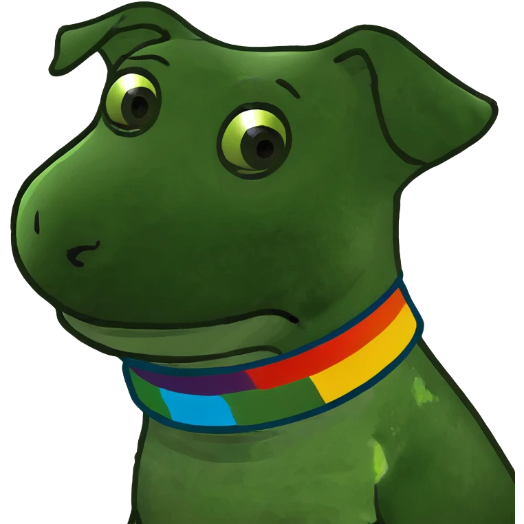Dog with a rainbow body emoji
