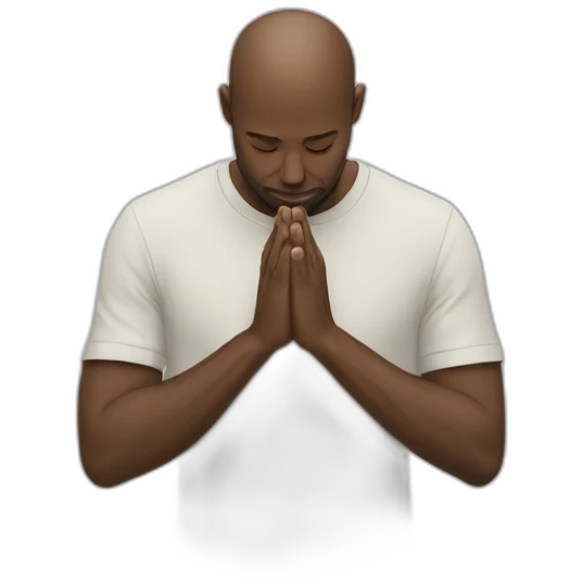 white man praying emoji