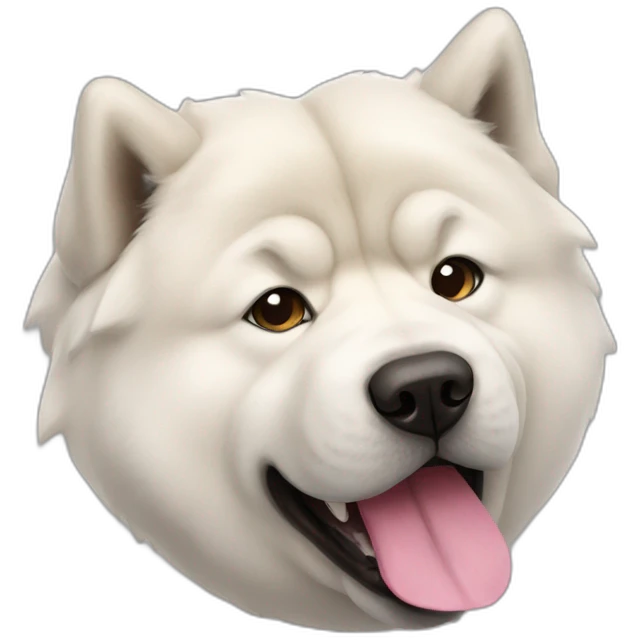 White Chow chow black tongue emoji