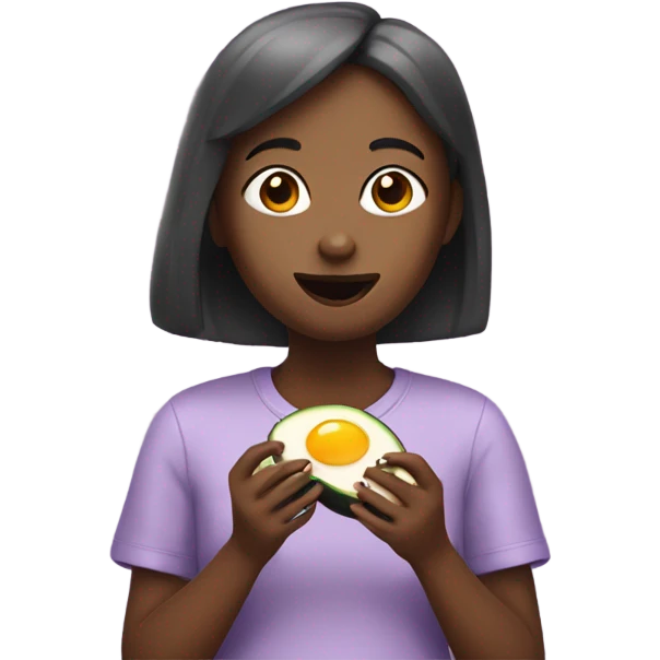 Girl eating egg plant  emoji