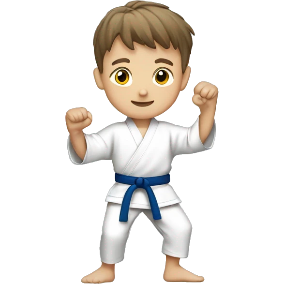 A boy doing￼ karate emoji