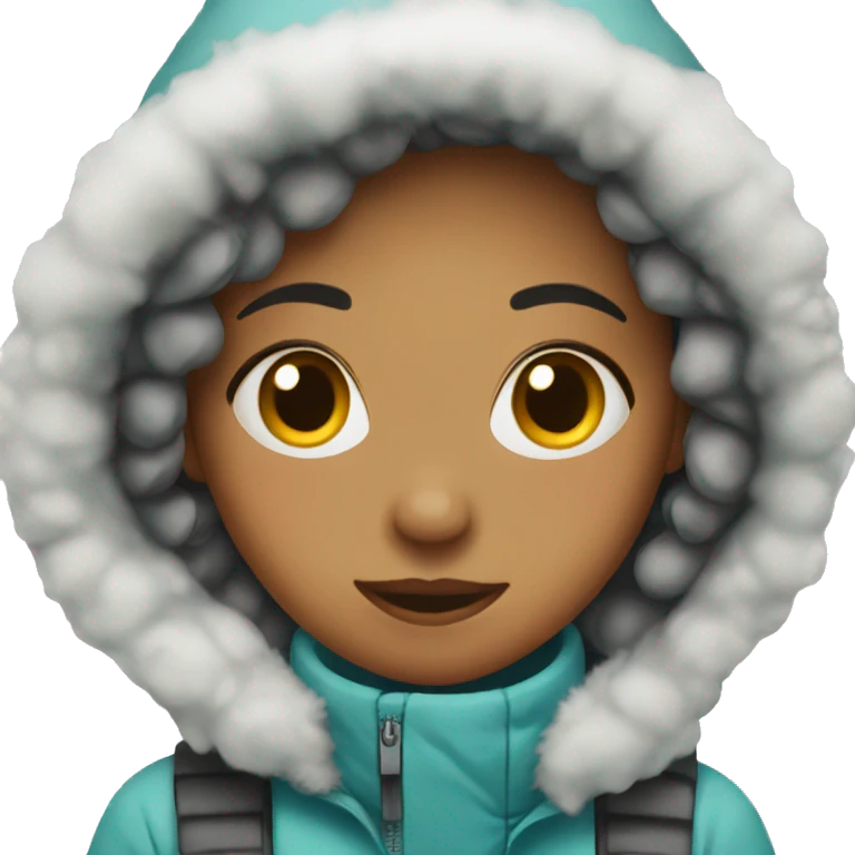 Girl wearing snow clothes emoji