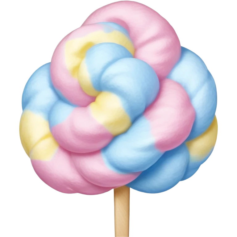 Pink, blue, and yellow marbled cotton candy emoji