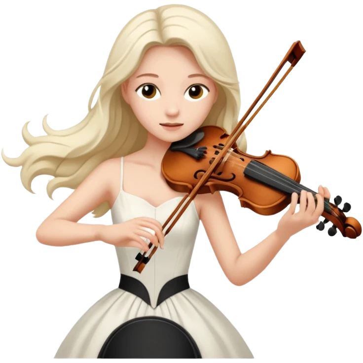 woman playing violin with white dress emoji