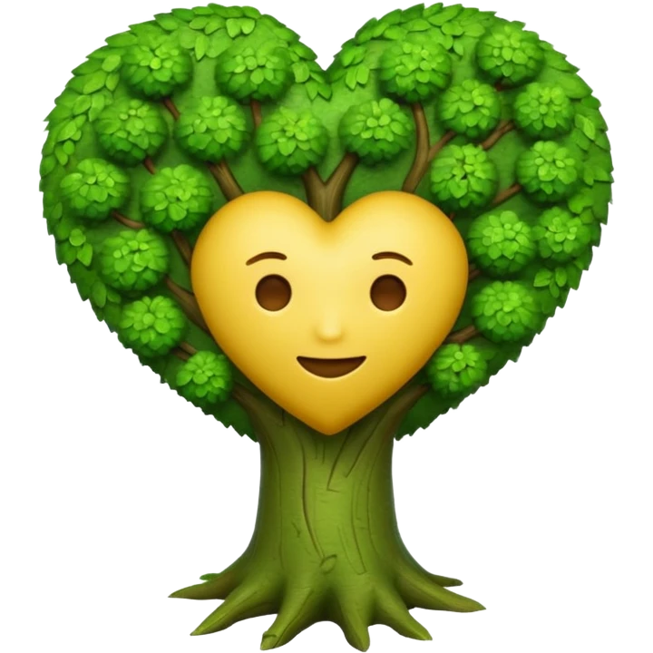 heart-shaped tree, 3D Emoji emoji