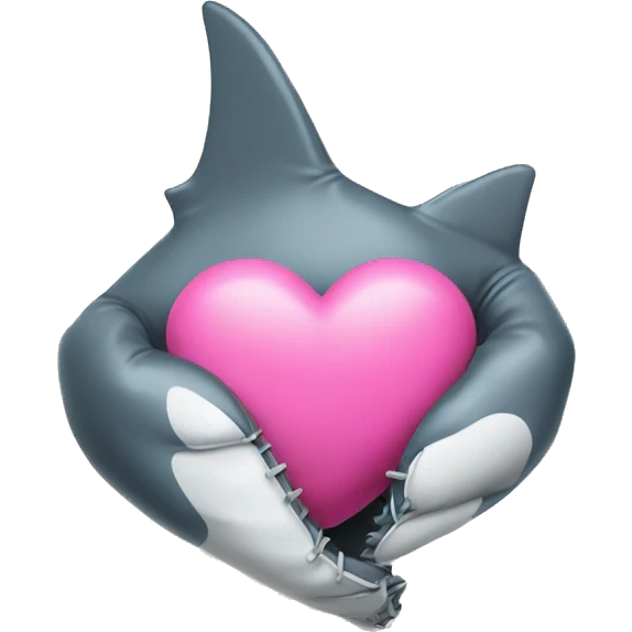 glove ,shark and pink heart emoji