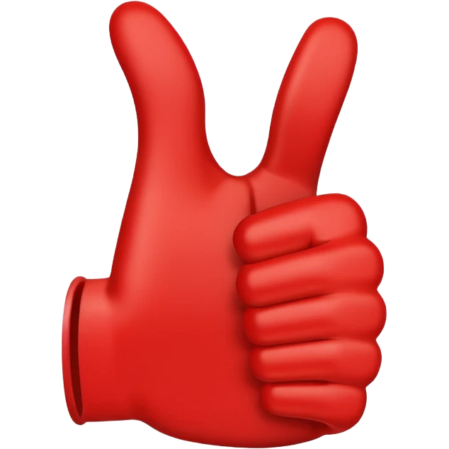 crea un dedo de like en color rojo al centro debe ir la frase "caja cusco" en color blanco emoji