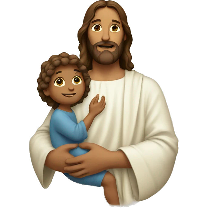 Jesus holding a child emoji