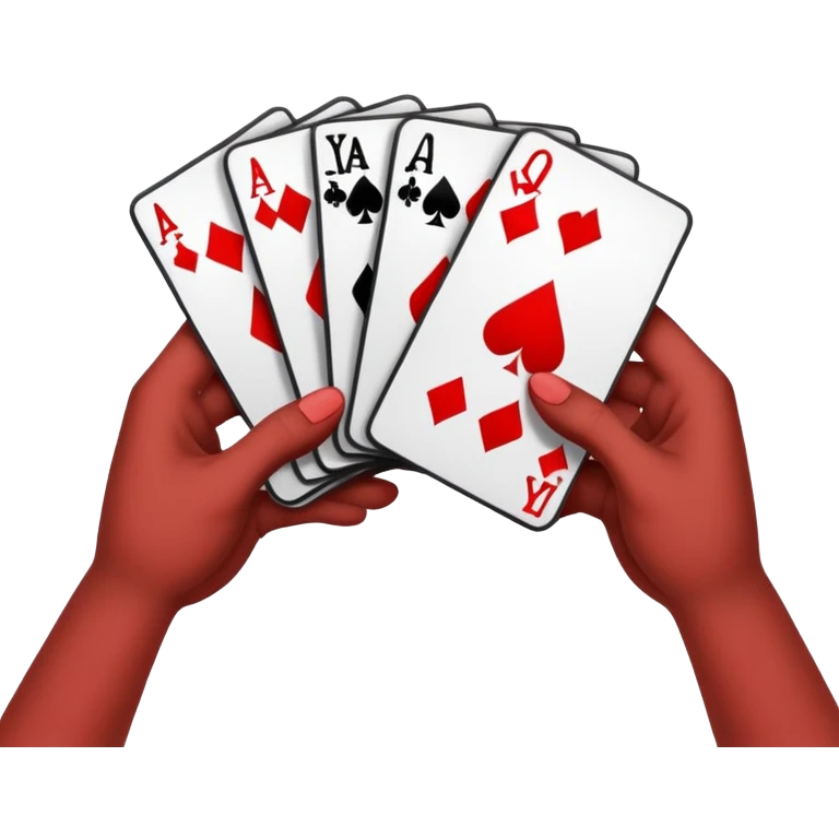 Canasta card game with a red and black canasta and player hands emoji