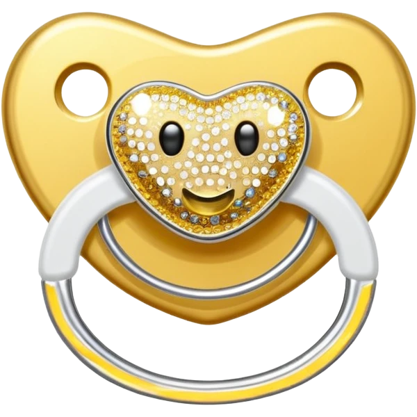 Bedazzled, gold sparkly pacifier emoji