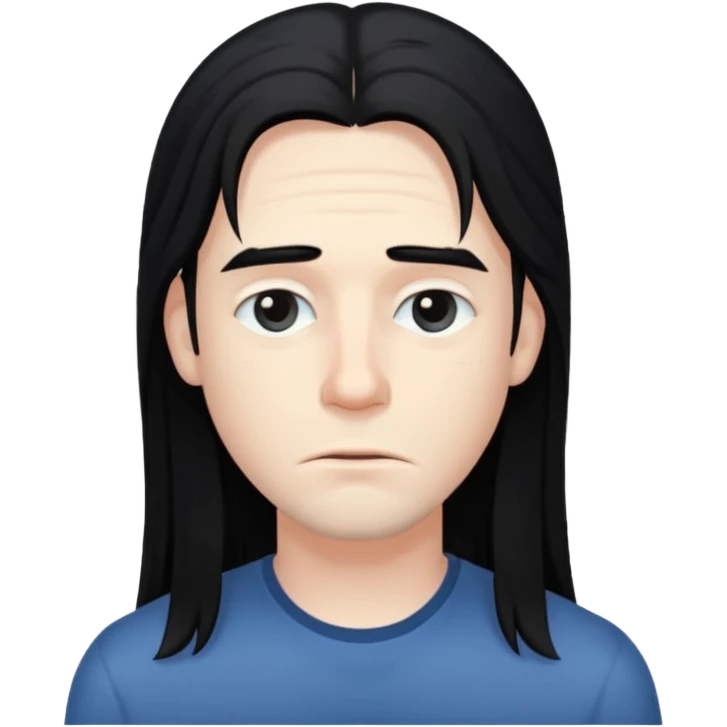 человек мужчина с бледной кожей и прической длинных волос чорных emoji