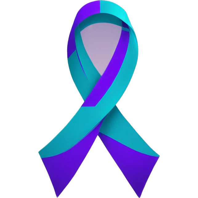 purple & teal awareness ribbon  emoji