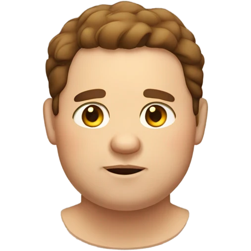 Super fat man with brown hair emoji