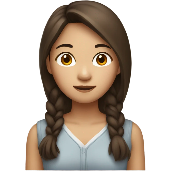 asian western girl with brown higlighgt hair emoji