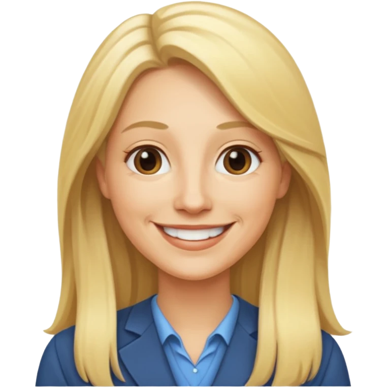 a 40 year old teacher with long blonde hair emoji