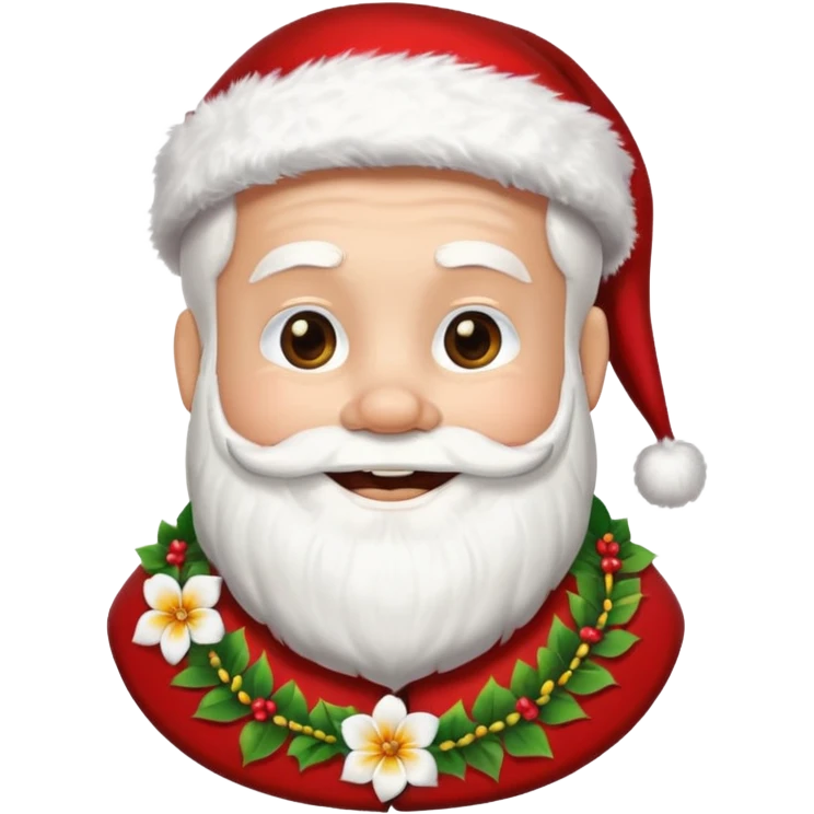santa with flower hawaii necklace emoji