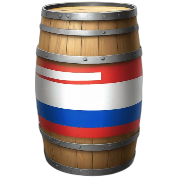 A barrel of oil with the flag of Russia emoji