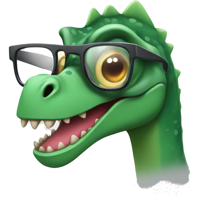 Dinosaur with cool glasses emoji