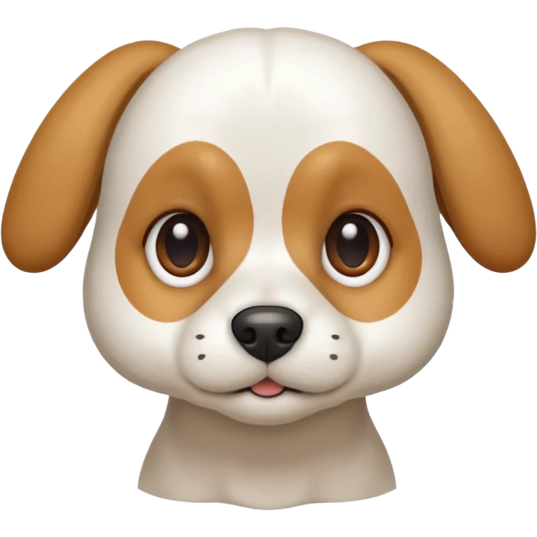 a white beagle x maltese x chi dog the size of a kelpie with light brown ears and a light brown patch on one eye emoji