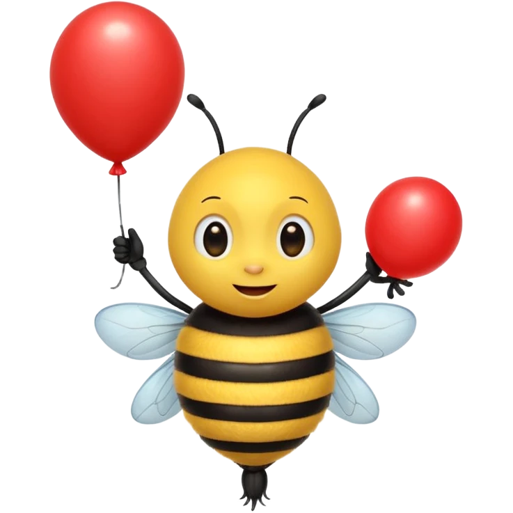 Excited bee carrying balloon emoji