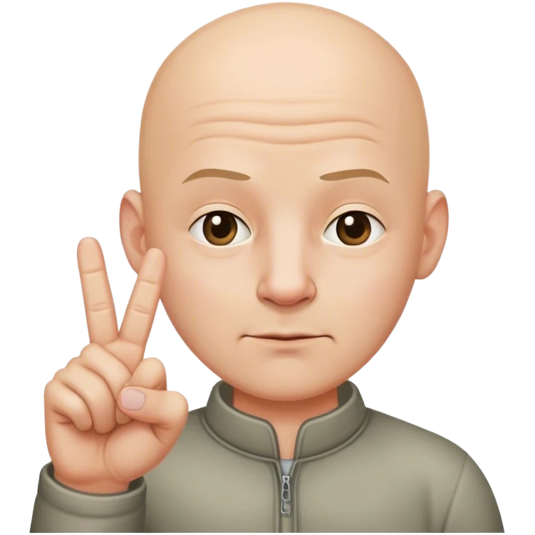 bald guy sticking middle finger  emoji