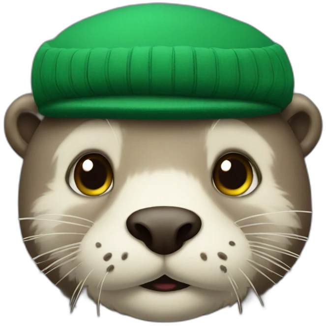 Otter in green sweatern where M is written emoji